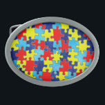 Hebilla Ovalada Shirley Taylor rompe el rompecabezas de la concien<br><div class="desc">Conciencia del autismo hebilla de cinturón oval. Haga clic en el botón personalizar para agregar el texto. La imagen se puede girar o redimensionar. Derechos reservados © Shirley Taylor. Todos Los Derechos Reservados.</div>