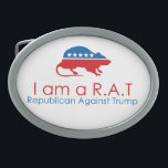 Hebilla Ovalada Soy un R.A.T.: Republicano contra Trump<br><div class="desc">Es el candidato oficial del Partido Republicano, pero algunos republicanos piensan que no es el candidato correcto. Él es un hombre de negocios, pero quebró varias veces. Él tiene amigos, pero también un creciente número de enemigos. Él no respeta a las mujeres pero se casa tres veces. Dos de sus...</div>