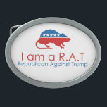 Hebilla Ovalada Soy un R.A.T.: Republicano contra Trump<br><div class="desc">Es el candidato oficial del Partido Republicano, pero algunos republicanos piensan que no es el candidato correcto. Él es un hombre de negocios, pero quebró varias veces. Él tiene amigos, pero también un creciente número de enemigos. Él no respeta a las mujeres pero se casa tres veces. Dos de sus...</div>