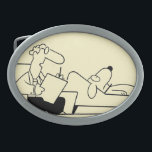 Hebilla Ovalada Terapia del perro<br><div class="desc">Artista: Randy Glasbergen el | cuando ella para el rasguñar de sus oídos,  de que no significa que ella ha parado el lowing de usted.  Apenas significa que su mano está cansada.</div>