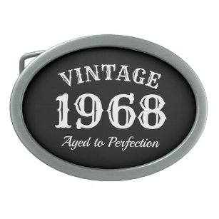 Hebilla Ovalada Vintage 1968 envejecido al 50.o cumpleaños de la