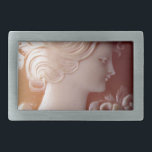 Hebilla Rectangular Antiguo Cameo<br><div class="desc">Antiguo cameo romántico - imagen de una dama victoriana bonito - delicado detalle de fibra.</div>