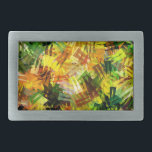HEBILLA RECTANGULAR ÁRBOLES DE VERANO<br><div class="desc">Un diseño impresionista de árboles de verano.</div>