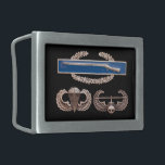 Hebilla Rectangular Ataque aéreo aerotransportado del CIB<br><div class="desc">La foto original de una insignia de infantería de combate (CIB) sobre aerotransportado y ataque aéreo se va volando</div>