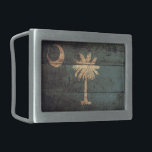 Hebilla Rectangular Bandera de Carolina del Sur de Madera Vieja;<br><div class="desc">Bandera de Carolina del Sur; Caroliniano del Sur</div>