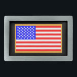Hebilla Rectangular Bandera de Estados Unidos<br><div class="desc">Bandera de Estados Unidos con azul a la izquierda</div>