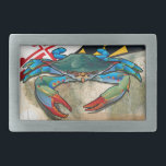 Hebilla Rectangular Cangrejo azul de Maryland<br><div class="desc">Nuestro tributo al cangrejo azul de la bahía de Chesapeake y del Maryland.</div>