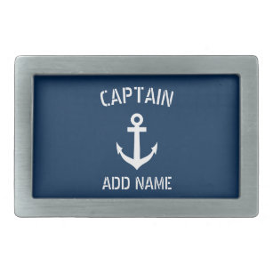 Hebilla Rectangular Capitán náutico del barco del ancla de los azules