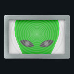 Hebilla Rectangular Control de la mente de la cabeza de Alien<br><div class="desc">Olas de cerebro de una cabeza alienígena. Diseño original personalizado.</div>