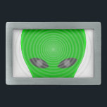 Hebilla Rectangular Control de la mente de la cabeza de Alien<br><div class="desc">Olas de cerebro de una cabeza alienígena. Diseño original personalizado.</div>