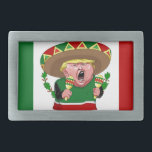 Hebilla Rectangular donald trump mexicano<br><div class="desc">"trump mexicano de donald trump",  "tromp mexicano",  "tromp de mayo",  "trombosa de donald trump",  "tromp divertido",  "Cinco de Mayo",  "Cinco de Mayo",  "bandera mexicana",  "graciosa trompeta de donald",  "mexicano</div>