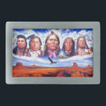 Hebilla Rectangular jefes indígenas de américa nativa<br><div class="desc">Famosos indios nativos americanos</div>