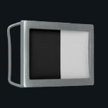 Hebilla Rectangular Medio Negro Y Medio Blanco Personalizar Medio Esto<br><div class="desc">La decoración de rayas gráficas blancas y negras, en forma horizontal o vertical, es un estilo gráfico clásico y moderno que siempre da un gran regalo de personalizado para ti o para alguien especial en tu lista, seguro que impresionarán en cualquier ocasión festiva. Envíenos un correo electrónico a través del...</div>