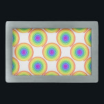 Hebilla Rectangular Patrón de espiral arcoiris<br><div class="desc">Patrón de espiral de arco iris sin foco.</div>