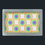 Hebilla Rectangular Patrón de espiral arcoiris<br><div class="desc">Patrón de espiral de arco iris sin foco.</div>