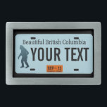 Hebilla Rectangular Placa de licencia Sasquatch de Columbia Británica<br><div class="desc">La silueta oscura de Sasquatch (Bigfoot) en una placa de licencia en blanco de Columbia Británica. Añade tu propio texto. Póngase en contacto conmigo para obtener peticiones especiales. Placas de licencias para otros estados y otras entidades (provincias canadienses, países extranjeros), previa solicitud. Si vives o viajas por zonas rurales del...</div>