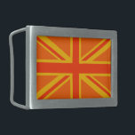 Hebilla Rectangular Sindicato de Naranjas vibrante Jack Bandera Britán<br><div class="desc">Una vibrante decoración de la bandera británica de Union Jack, naranja. Una declaración de diseño que seguramente causará una impresión en ocasiones formales e informales también. Un gran regalo de último minuto para ti o para alguien especial en tu lista. Utilice el vínculo "Preguntar a este diseñador" para contactarnos con...</div>