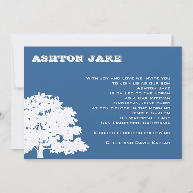 Hebreo del árbol de Ashton de la invitación de (Anverso)