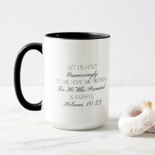 Hebreos 10:23 Taza con Versículo Bíblico de Espera