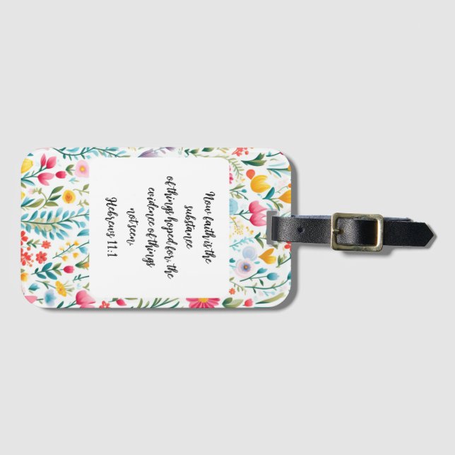 Hebreos 11:1 Etiqueta para Equipaje (Anverso horizontal)