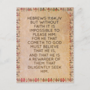 Hebreos 11:6 RVR Versículo Bíblico Tarjeta de Memo