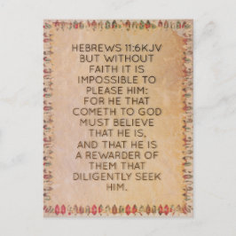 Hebreos 11:6 RVR Versículo Bíblico Tarjeta de Memo