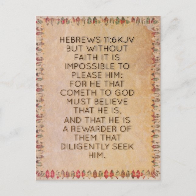 Hebreos 11:6 RVR Versículo Bíblico Tarjeta de Memo (Anverso)