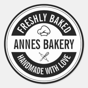 Hecha a mano con amor Bakery Business Pegatina