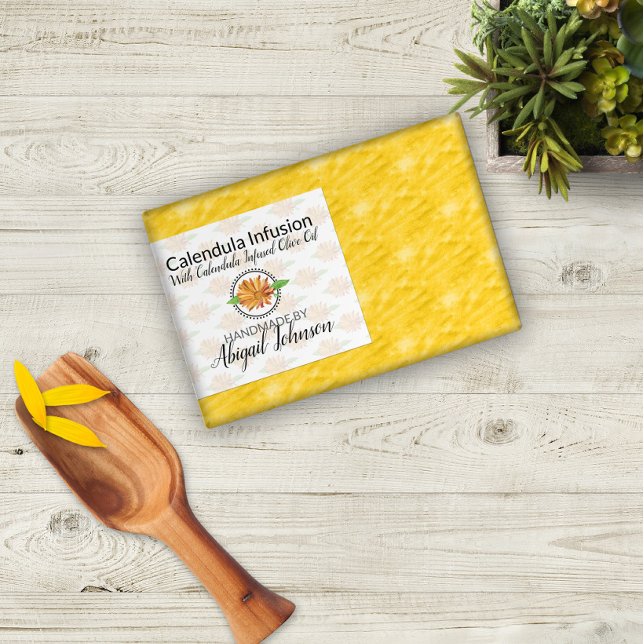 Hecho a mano | Calendula Soap casera | Etiqueta de (Subido por el creador)