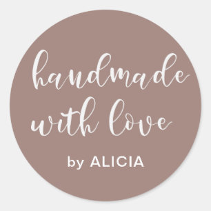 Hecho a mano con amor   Calcomanía personalizada p