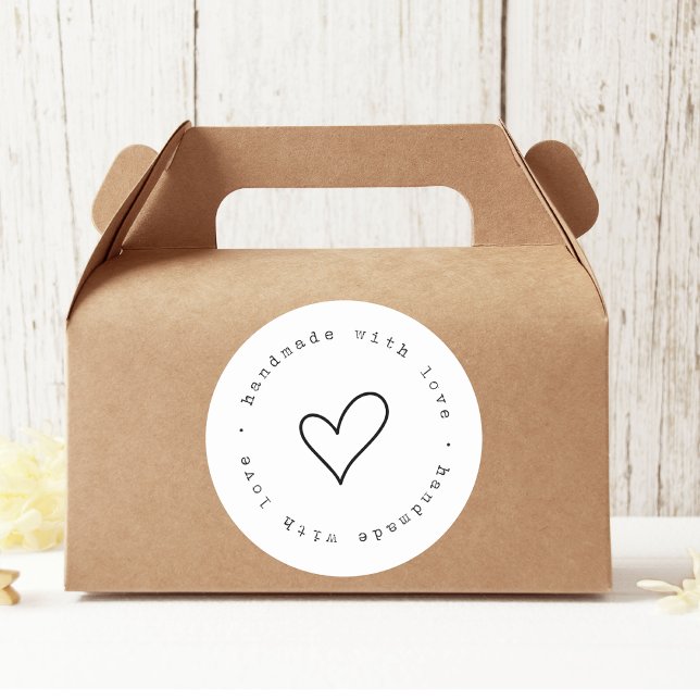 Hecho a mano con amor con Pegatina del corazón | P (Subido por el creador)