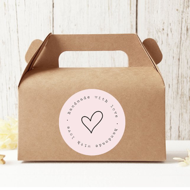 Hecho a mano con amor con Pegatina del corazón | P (Subido por el creador)