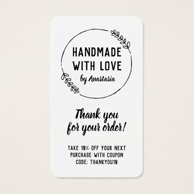 Hecho a mano con amor Doodle Wreath gracias (Frente)