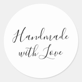 Hecho a Mano con Amor | Etiqueta de Pegatina Blanc