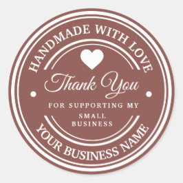 Hecho a mano con amor | gracias clásico adhesivo r