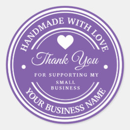 Hecho a mano con amor | gracias clásico adhesivo r