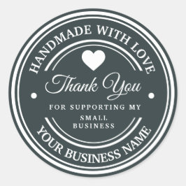 Hecho a mano con amor | gracias clásico adhesivo r