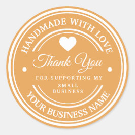 Hecho a mano con amor | gracias  pegatina redonda 