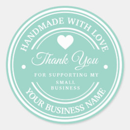Hecho a mano con amor | gracias pegatina redonda c