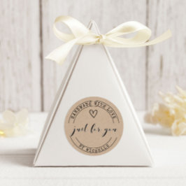 Hecho a mano con amor Kraft Pegatina personalizado