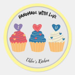 Hecho a mano con amor - pegatinas de negocios