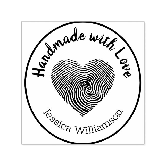 Hecho a mano con el nombre del corazón del sello d (Diseño)