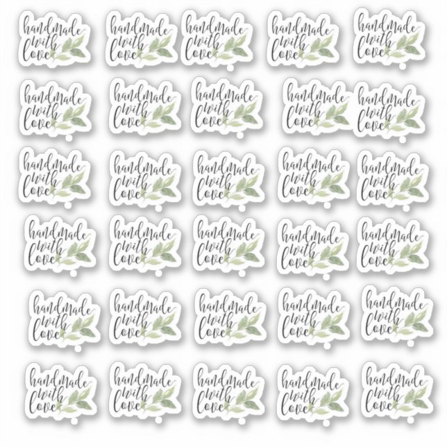 Hecho a mano con el Pegatina Love Vinyl (Anverso)