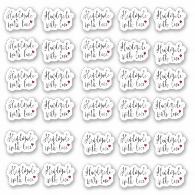 Hecho a mano con Pegatinas de amor (Anverso)