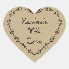 Hecho a mano con pegatinas de amor