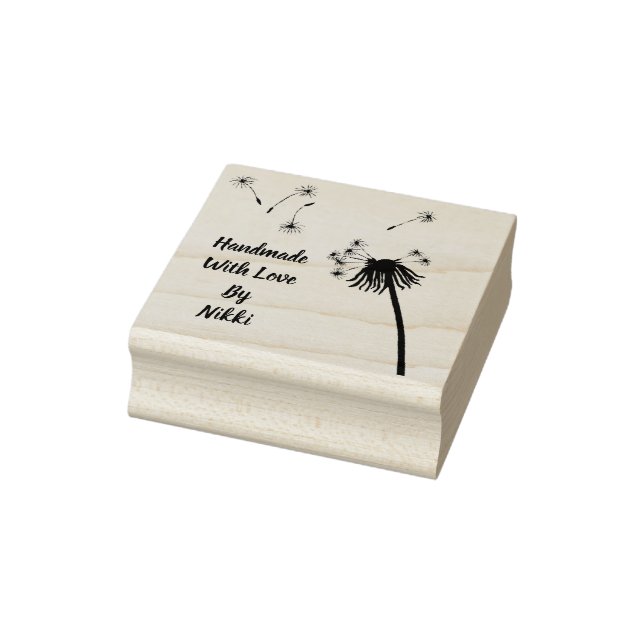 Hecho a mano con sello floral de amor (Sello)