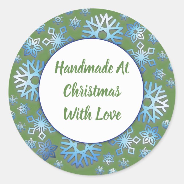 Hecho A Mano En Navidades Con Pegatinas De Amor (Anverso)