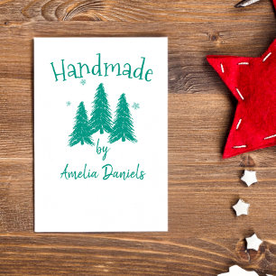 Hecho a mano por sellos de árbol de Navidad