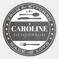 Hecho con amor Chalkboard Comida Regalo Pegatina r