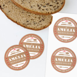 Hecho con amor Comida Regalo Pegatina kraft